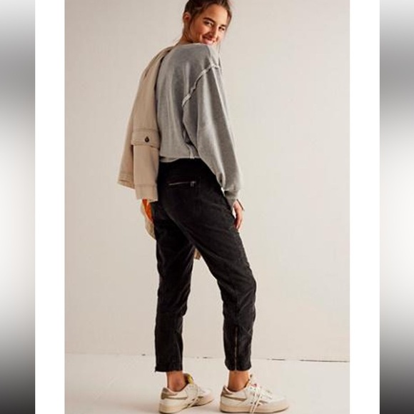 NWOT Free People High Gear Moto Pants Black 6 - Picture 2 of 8